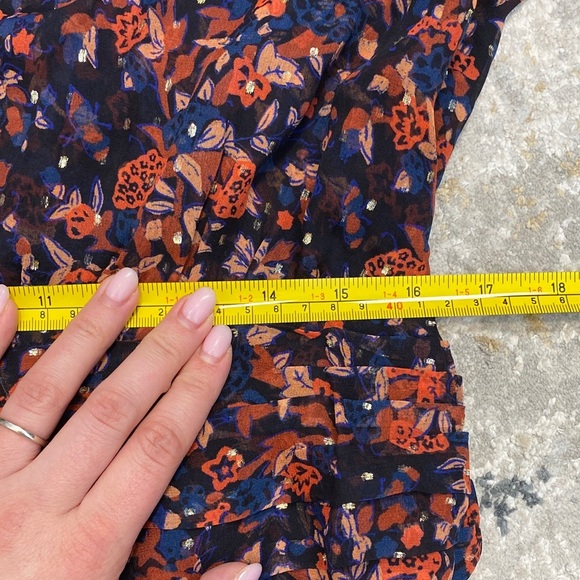 NWT Ulla Johnson Cecily Cosmos-Print Silk Lurex Mini Dress 12 Ruffle Cocktail Pa - Picture 6 of 15